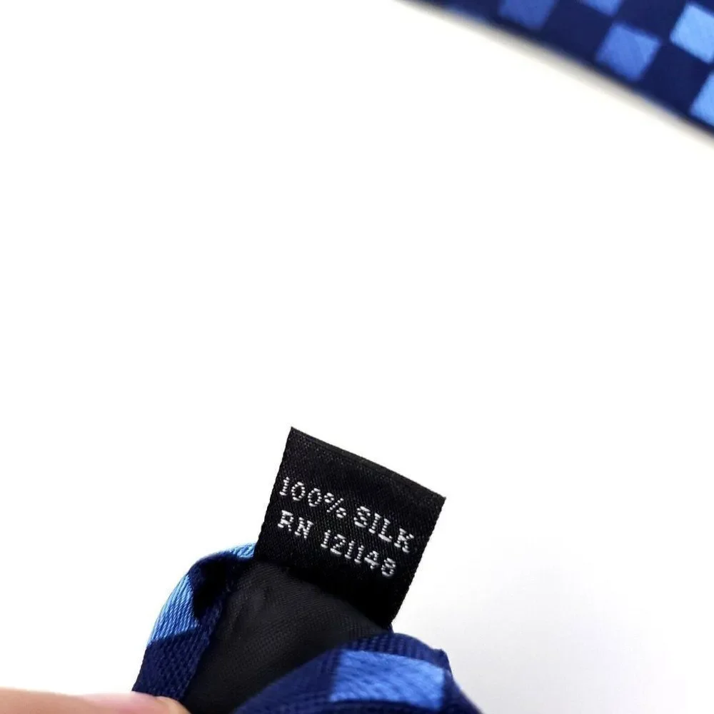 Kenneth Cole‎ Reaction Blue Check Woven Silk Tie